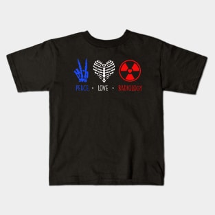 Patriotic Radiology, peace love radiology Kids T-Shirt